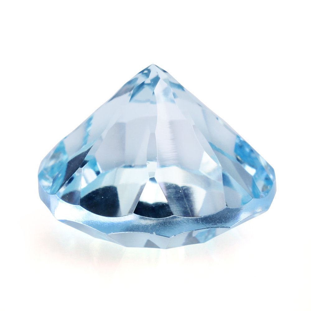 SKY BLUE TOPAZ CONCAVE SPLENDOR CUT ROUND (DES#75) 12MM 7.95 Cts.