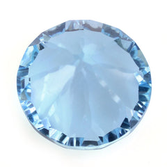 SKY BLUE TOPAZ CONCAVE SPLENDOR CUT ROUND (DES#75) 12MM 7.95 Cts.
