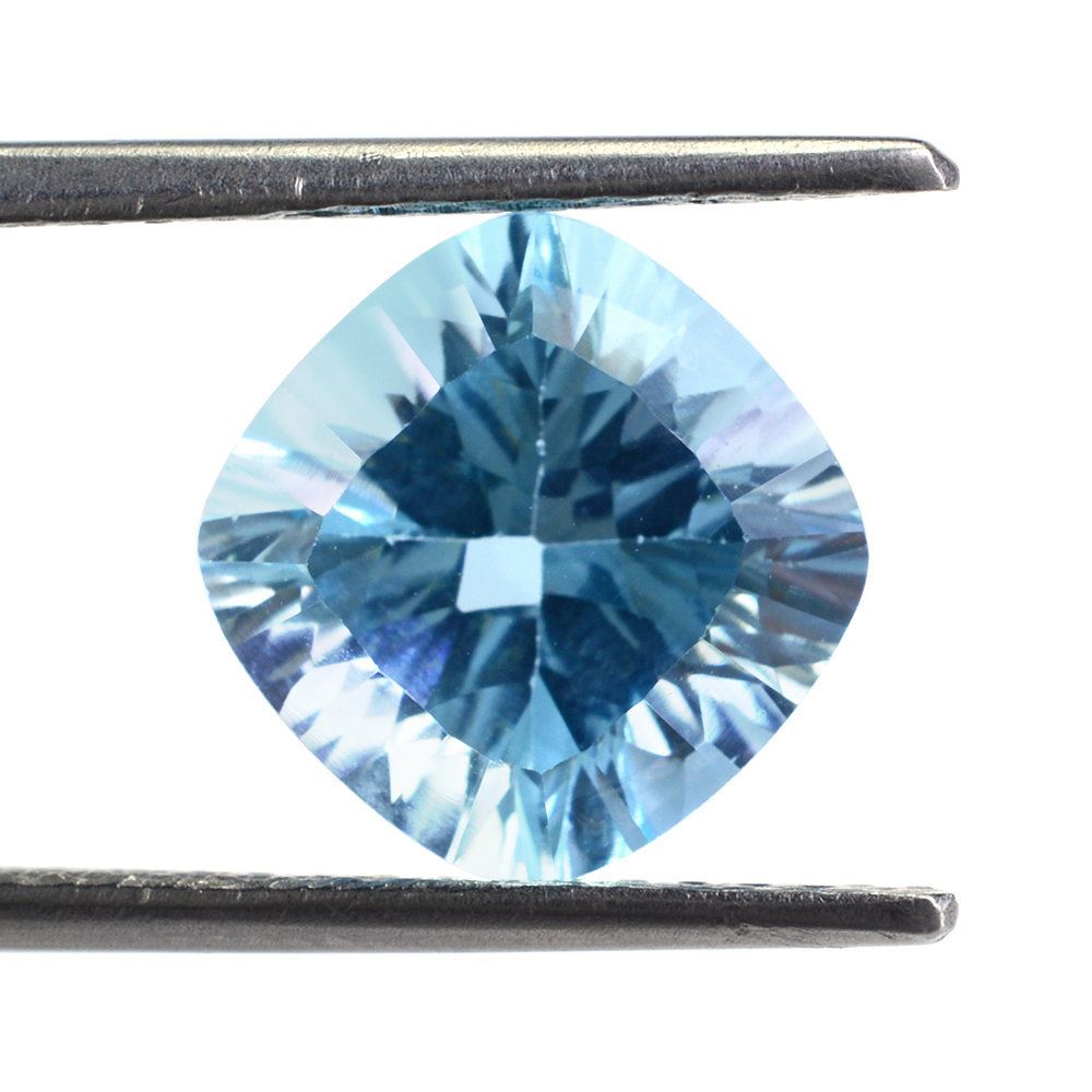 SKY BLUE TOPAZ CONCAVE CUT CUSHION 10MM 5.27 Cts.