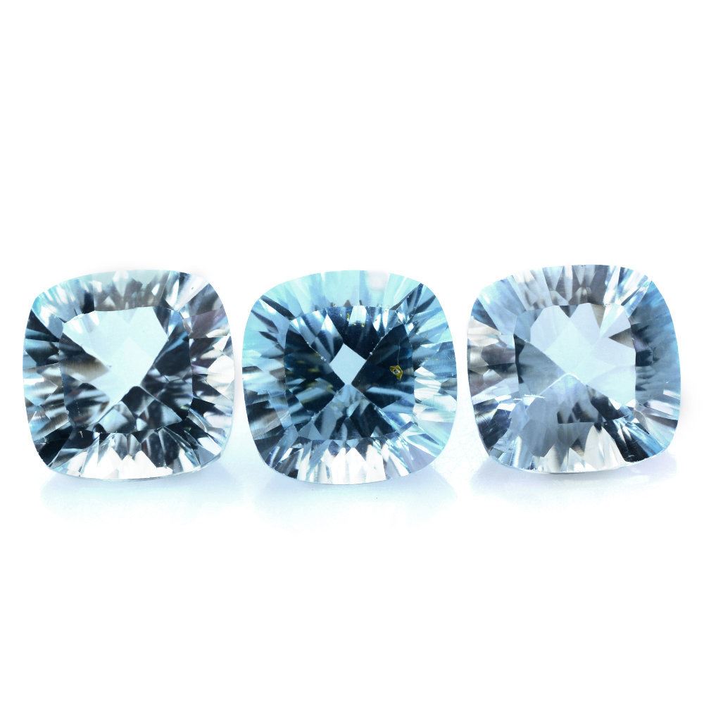 SKY BLUE TOPAZ CONCAVE CUT CUSHION 10MM 5.27 Cts.