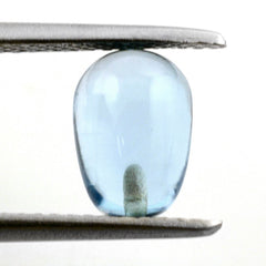 SKY BLUE TOPAZ PLAIN EGGS (DES#53) (HALF DRILL) 8X6MM 3.35 Cts.