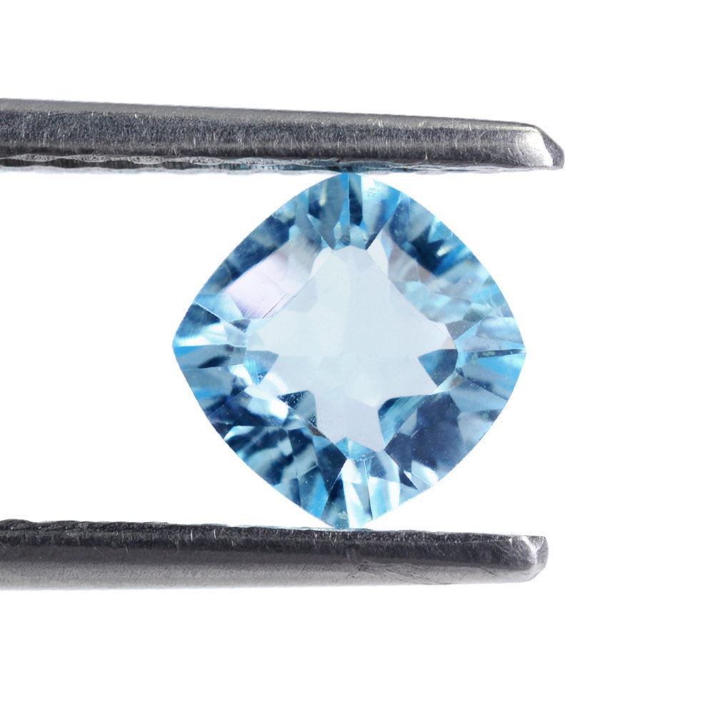 SKY BLUE TOPAZ CONCAVE CUT CUSHION (DES#71) 6MM 1.23 Cts.