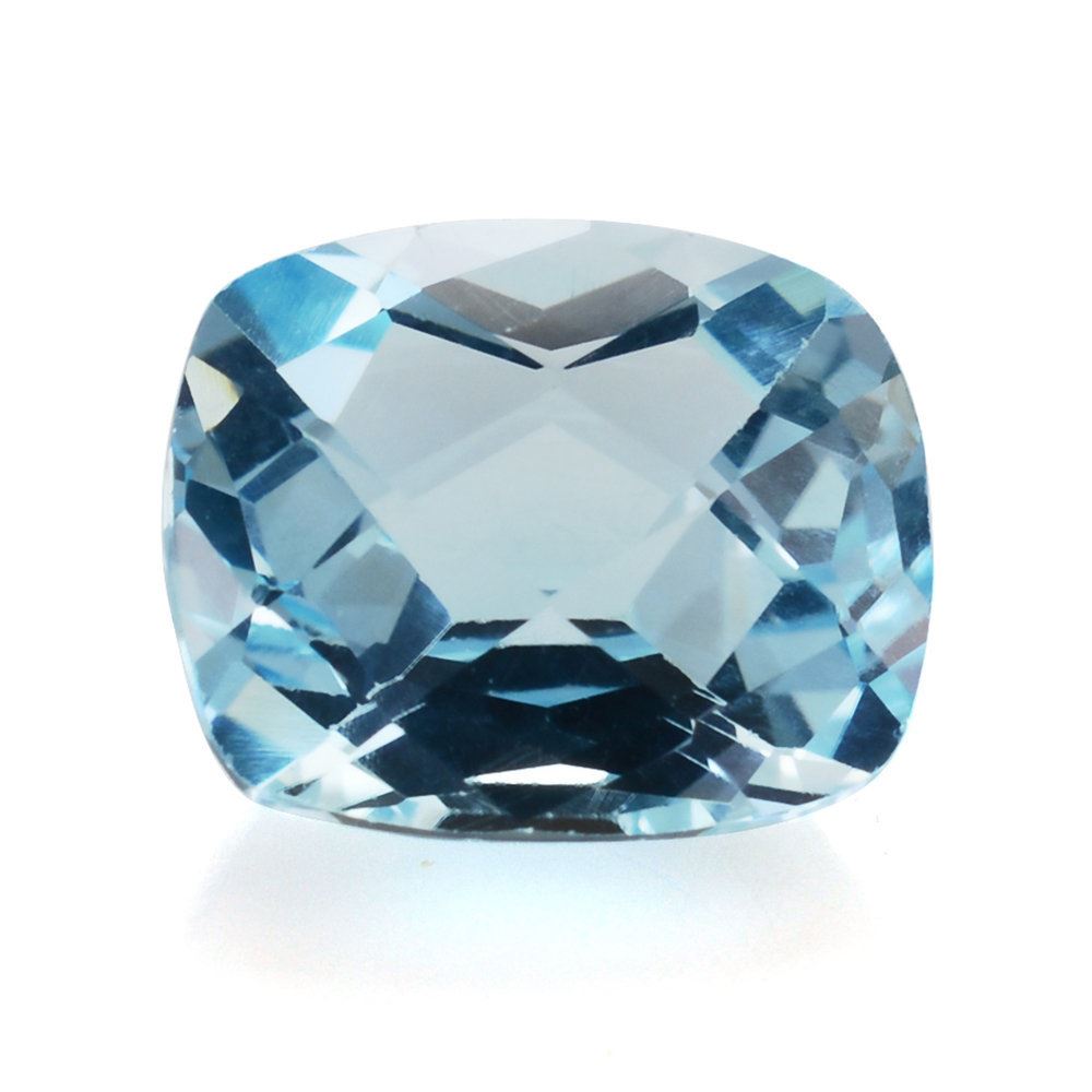 SKY BLUE TOPAZ CHECKER CUT CUSHION 14X12MM 9.60 Cts.