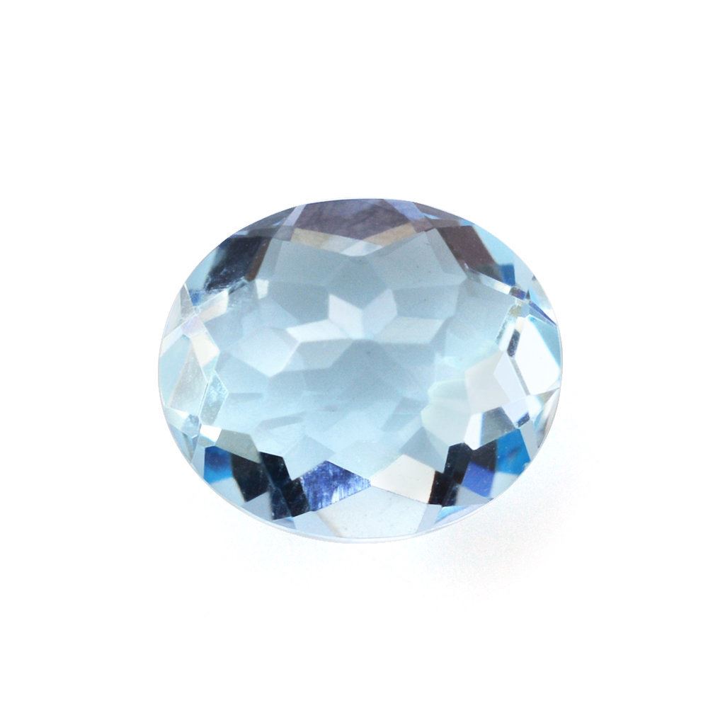 SKY BLUE TOPAZ IRREGULAR CUT BRIOLETTE OVAL 7X6MM 1.23 Cts.