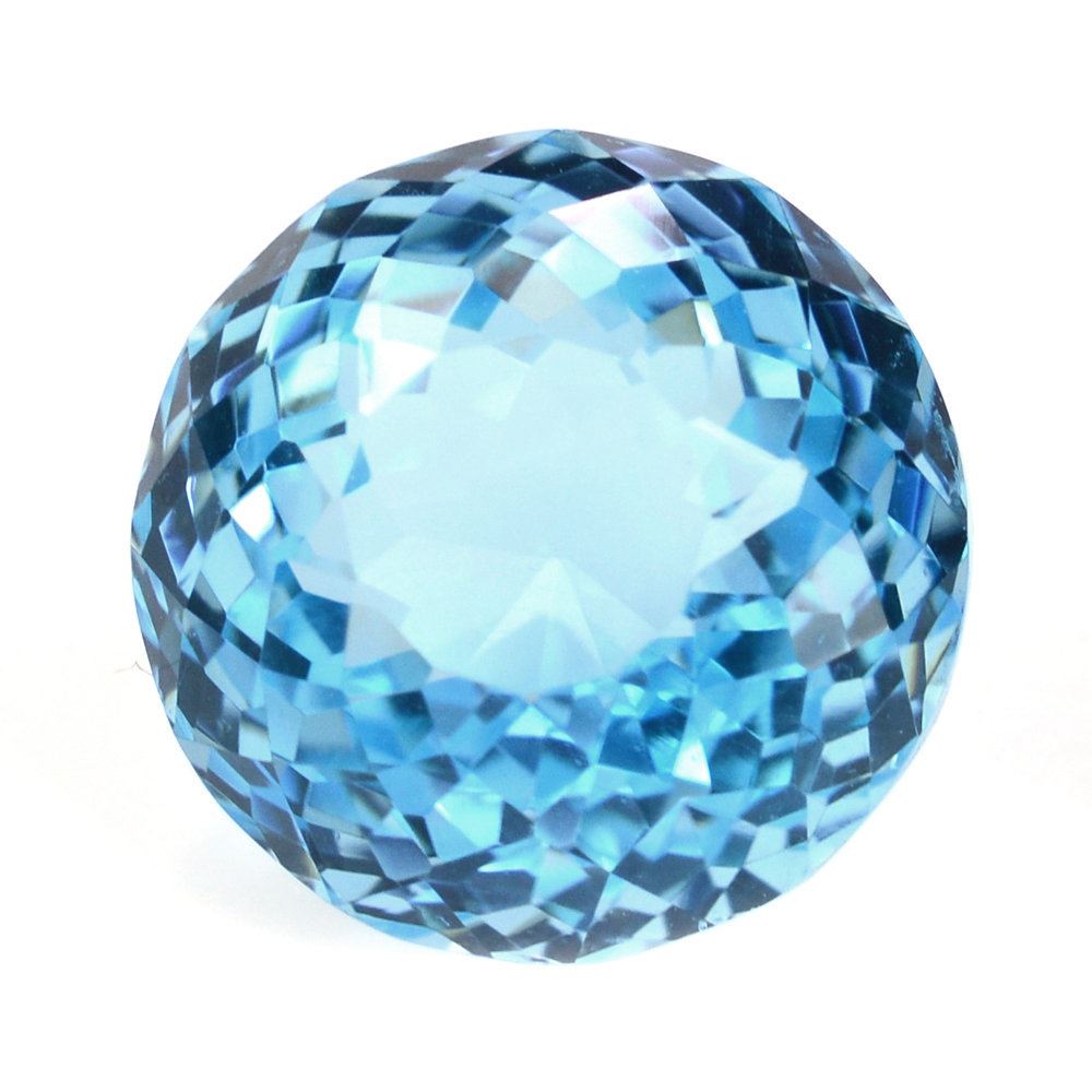 SKY BLUE TOPAZ PORTUGUESE CUT ROUND (DES#34) 12MM 11.45 Cts.