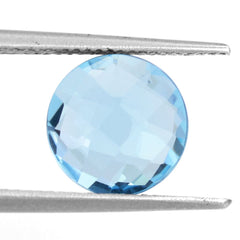 SKY BLUE TOPAZ BRIOLETTE ROUND (GROVE IN GRIDDLE) 10MM 5.01 Cts.