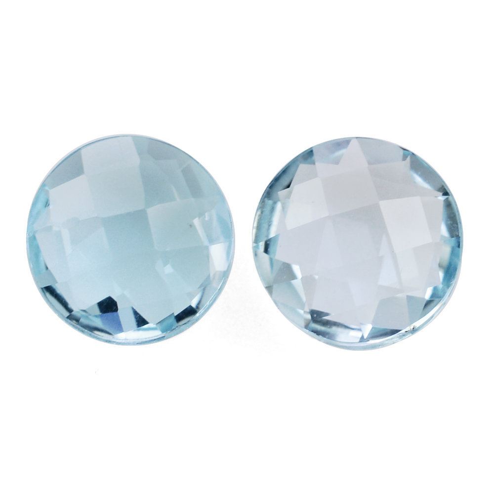 SKY BLUE TOPAZ BRIOLETTE ROUND (GROVE IN GRIDDLE) 10MM 5.01 Cts.