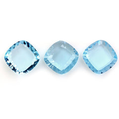 SKY BLUE TOPAZ CONCAVE CUSHION FLAT COIN (DES#144) 12MM 6.23 Cts.