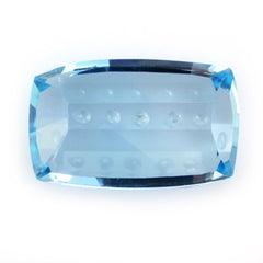 SKY BLUE TOPAZ BUBBLE LINE CUSHION (DES#144) 16X10MM 9.25 Cts.