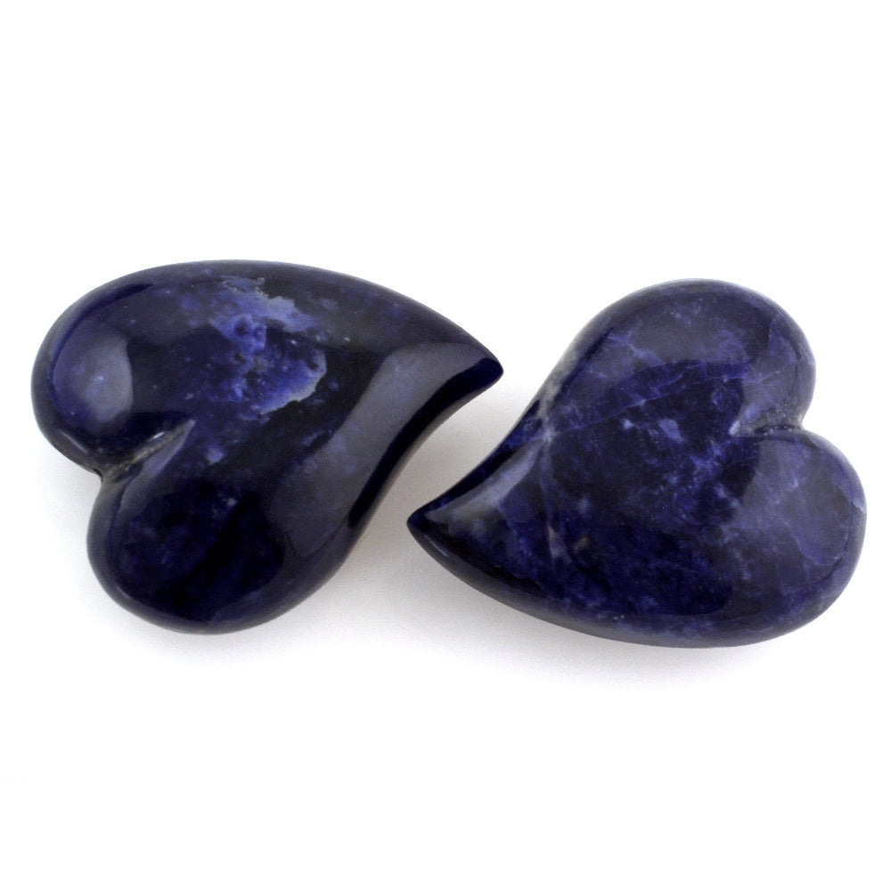 SODALITE PUFFY HEART SACRED (HALF DRILL 1MM) (DES#132) 28X23MM 45.80 Cts.