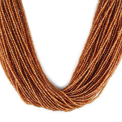 HESSONITE 2.00-2.20MM FACETED ROUND BEADS 12.50" PER LINE