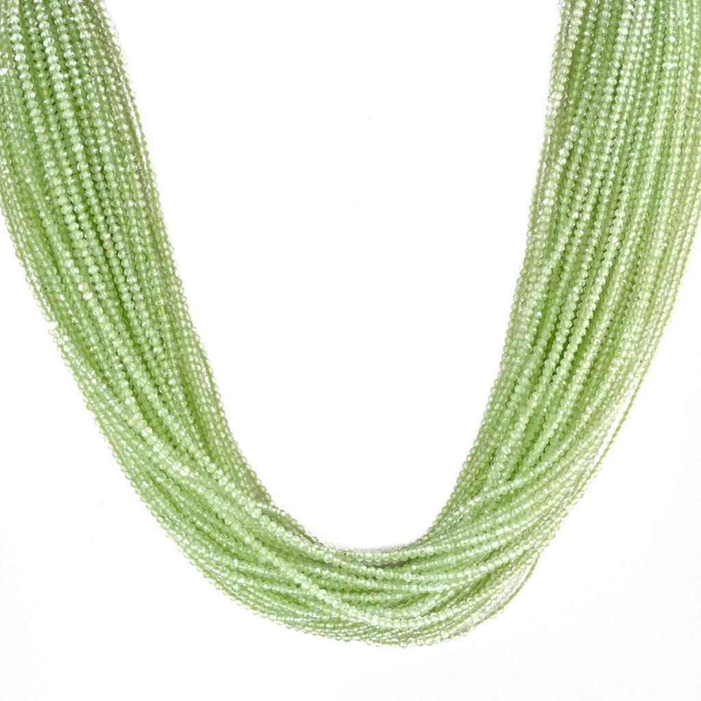 PREHNITE 2.00-2.20MM FACETED ROUND BEADS 12.50" PER LINE