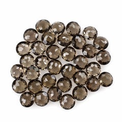 SMOKY QUARTZ IRREGULAR CUT BRIOLETTE ROUND 6MM 0.88Cts.