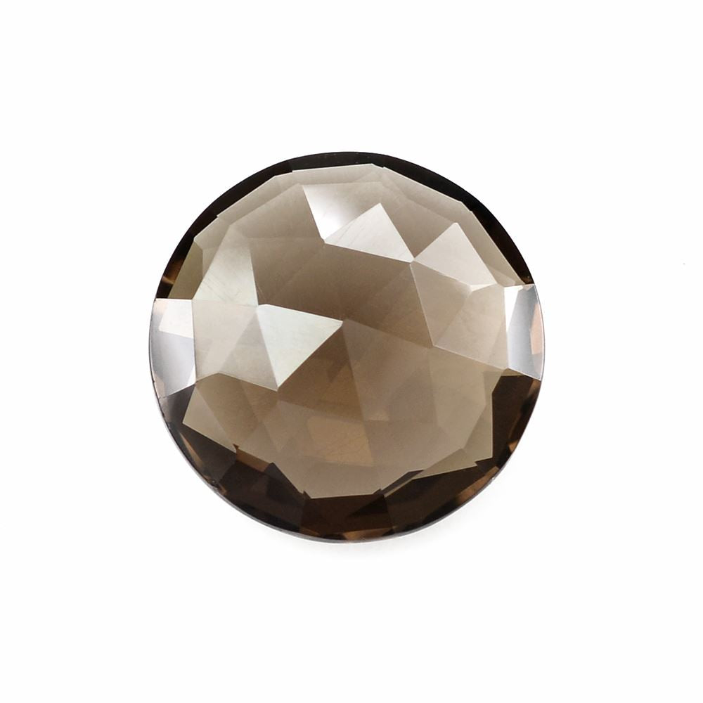 SMOKY QUARTZ ROSE CUT BRIOLETTE ROUND 16MM 10.13Cts.