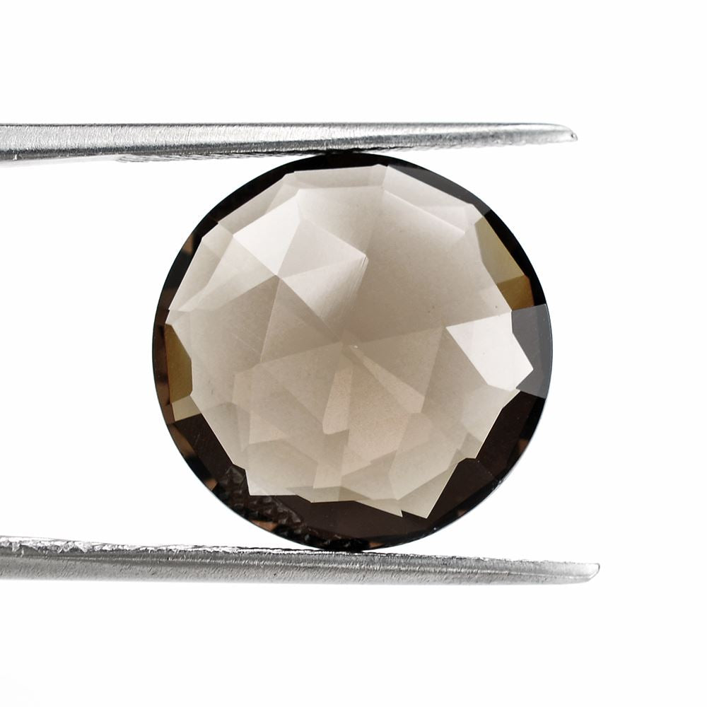 SMOKY QUARTZ ROSE CUT BRIOLETTE ROUND 16MM 10.13Cts.