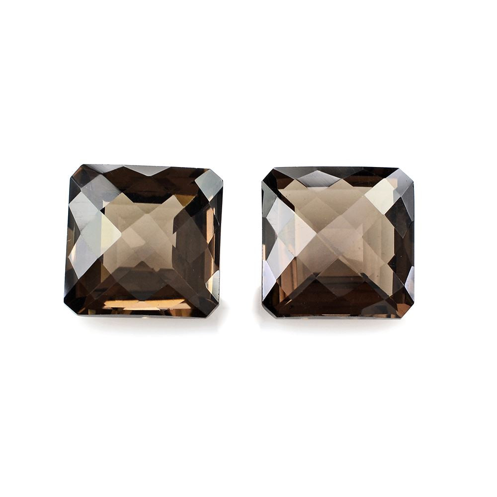 SMOKY QUARTZ CHECKER CUT SQUARE-OCTAGON 14MM 11.94 Cts.