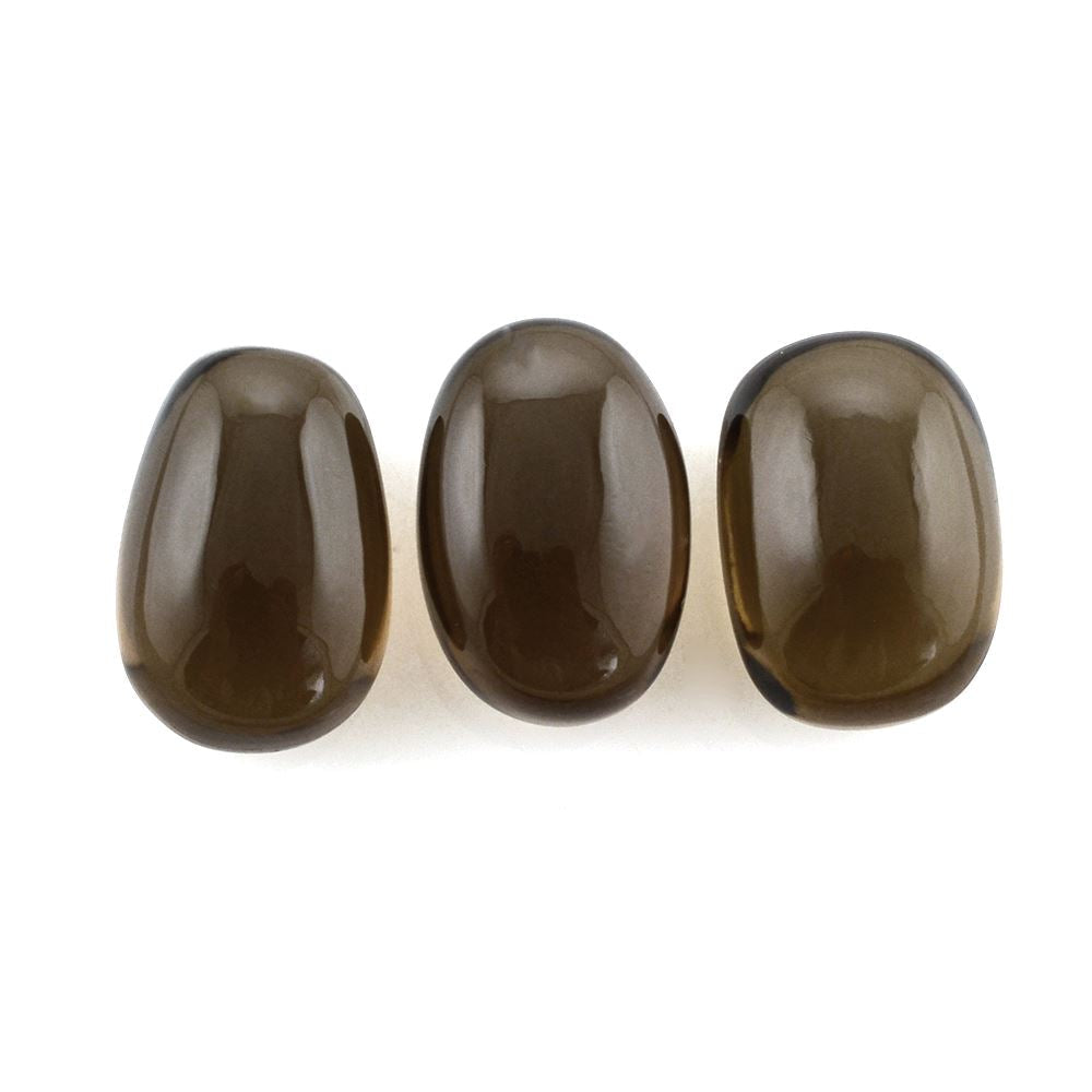 SMOKY QUARTZ PLAIN TUMBLE 15X10MM 9.80 Cts.