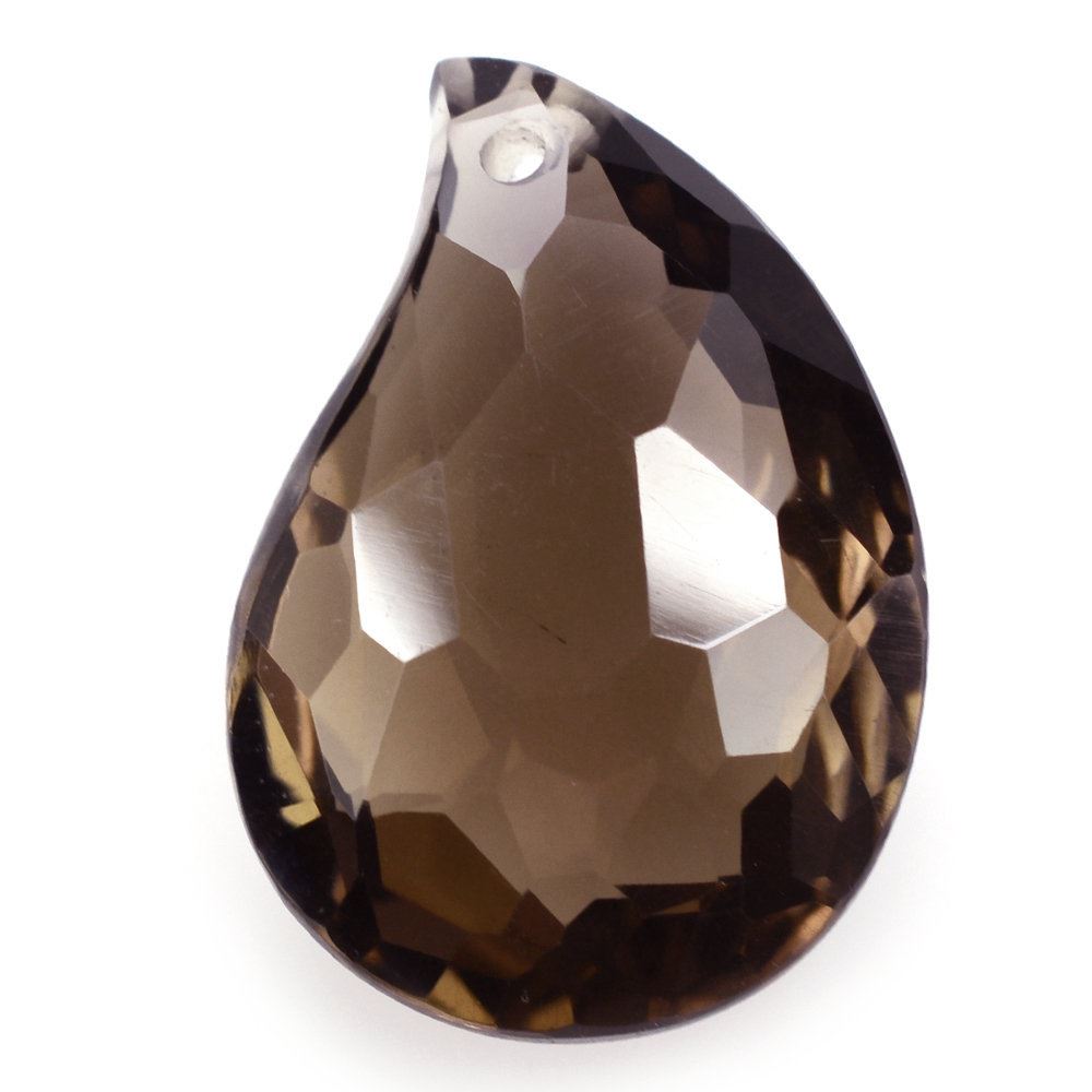 SMOKY QUARTZ BOTH SIDE TABLE CUT MANGO SHAPE (FULL DRILL) (DES#156) 20X13.50MM 11.75 Cts.