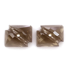 SMOKY QUARTZ OCTAGON CABS WITH CARVED BELT (FULL DRILL) (DES#27) 10X8MM 2.42 Cts.