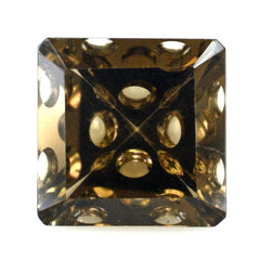 SMOKY QUARTZ SUPPER BUBBLE SQUARE OCTAGON (DES#118) 12MM 7.03 Cts.