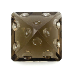 SMOKY QUARTZ SUPPER BUBBLE SQUARE OCTAGON (DES#118) 12MM 7.03 Cts.