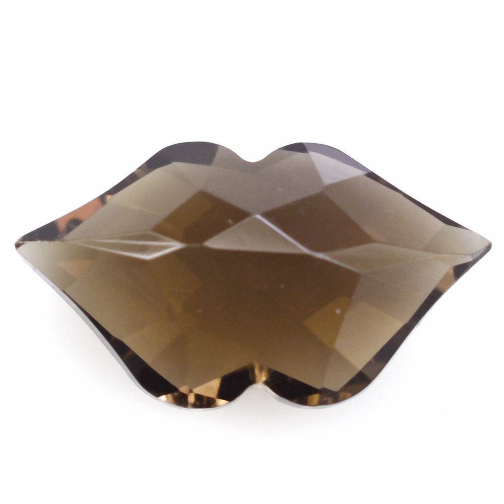 SMOKY QUARTZ CHECKER CUT LIPS (DES#37) 16X9MM 4.90 Cts.