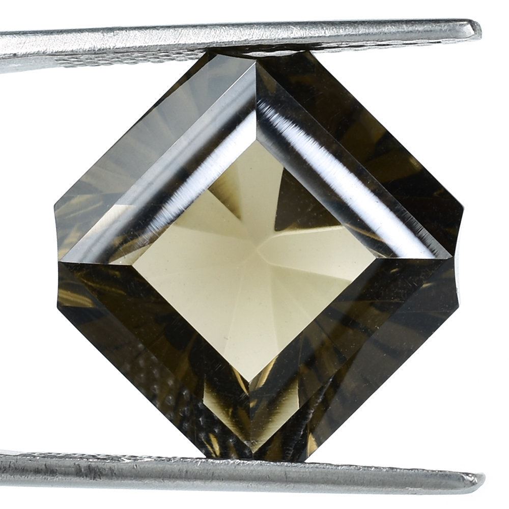 SMOKY QUARTZ ASCHER CONCAVE CUT SQUARE-OCTAGON (DES#138) (MEDIUM) 12.87 Cts.