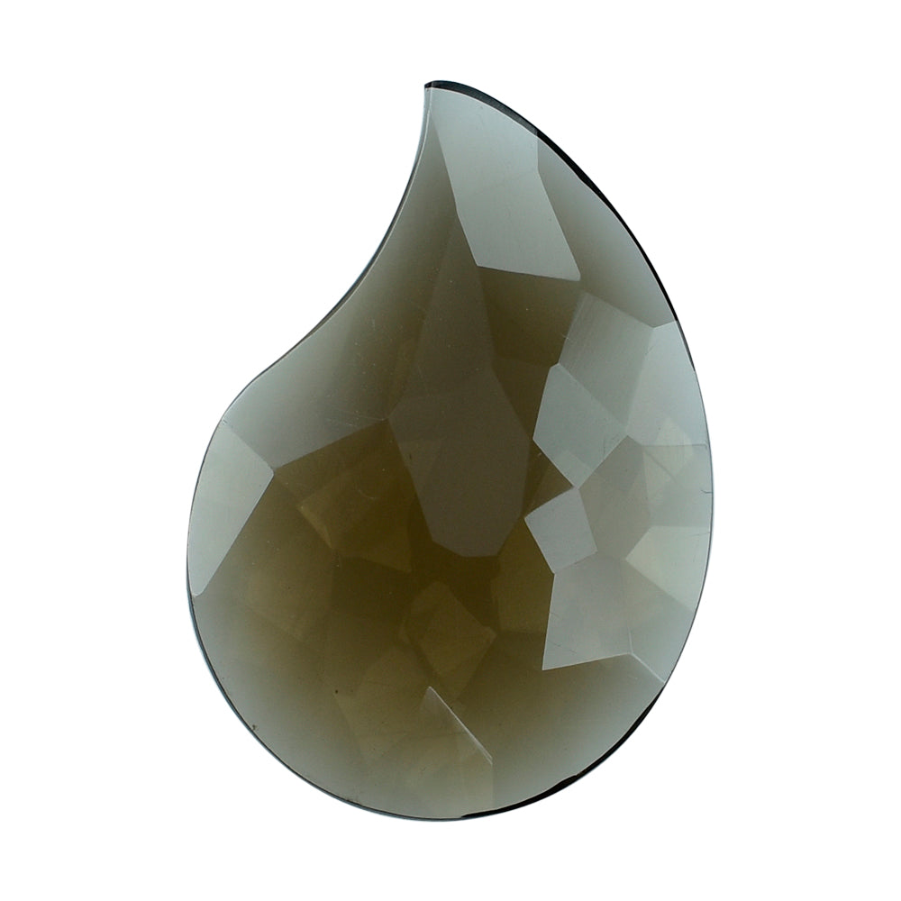 SMOKY QUARTZ IRREGULAR CUT BRIOLETTE CARVED MANGO SHAPE (DES#157) (MEDIUM) 20X14MM 6.18 Cts.