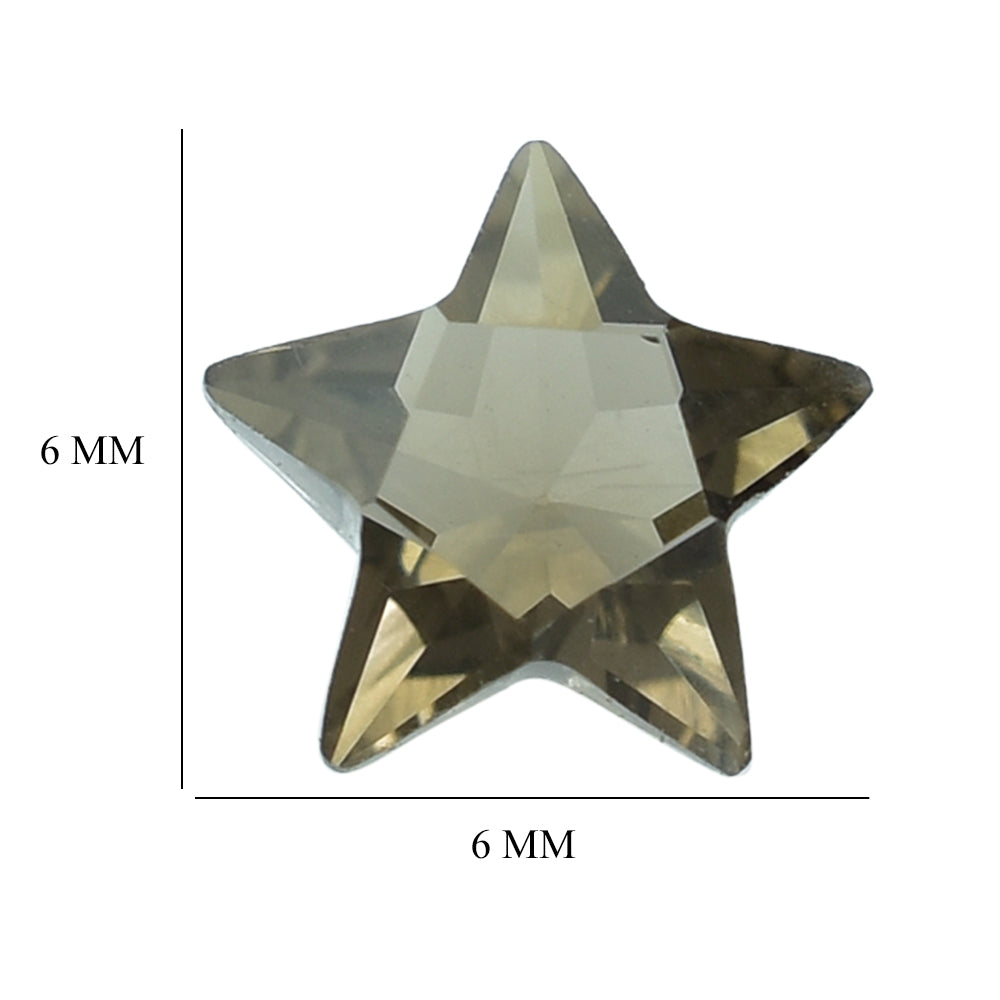 SMOKY QUARTZ CUT STAR (MEDIUM) 6MM (THICKNESS:-3.90-4.30MM) 0.61 Cts.