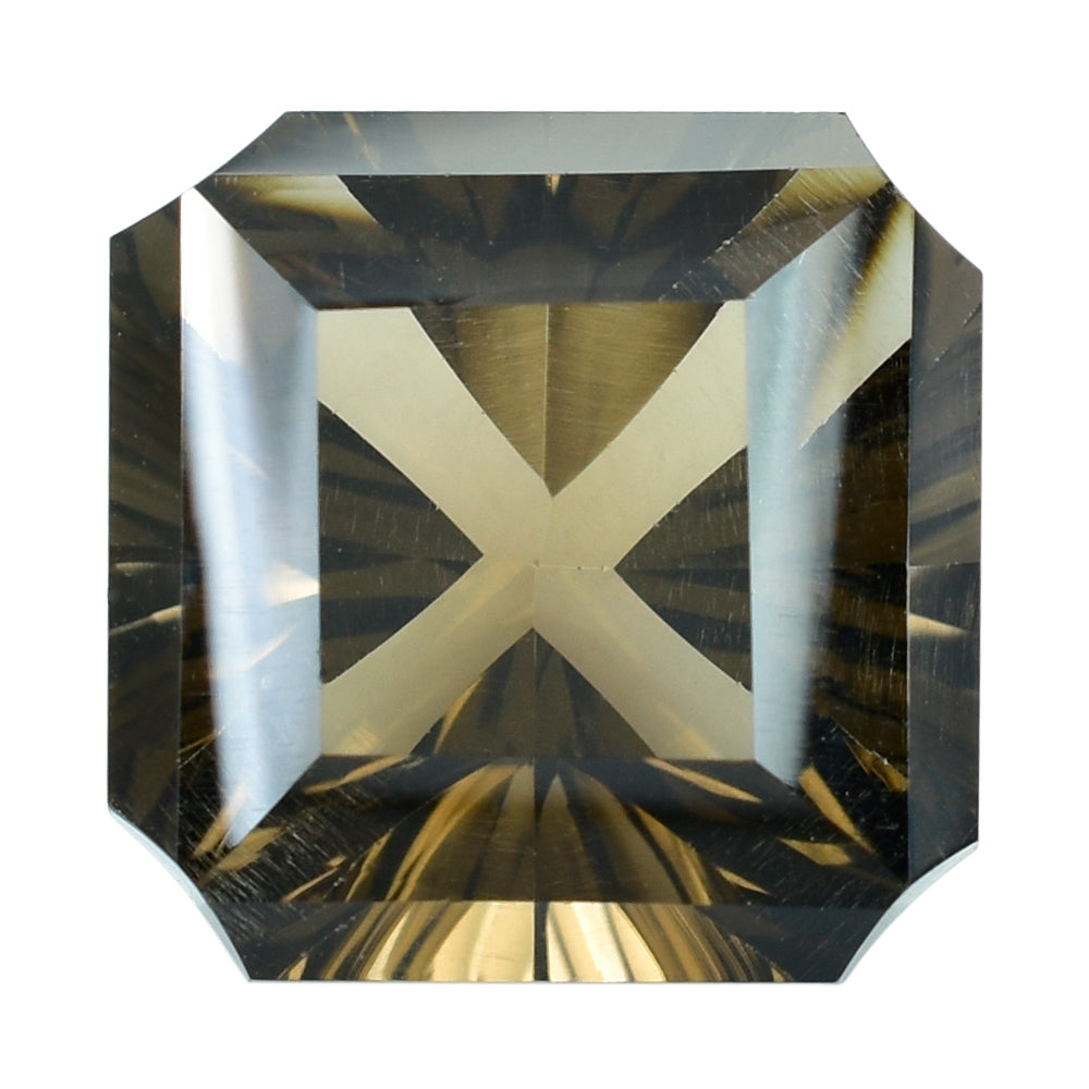 SMOKY QUARTZ ASSCHER CUT SQUARE-OCTAGON (DES#139) 15MM 14.05 Cts.