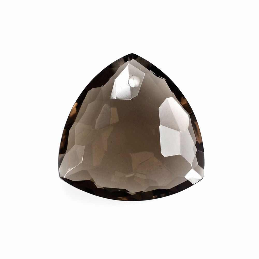 SMOKY QUARTZ HAMMERED CUT BRIOLETTE TRILLION (FULL DRILL) 15MM 6.73Cts.