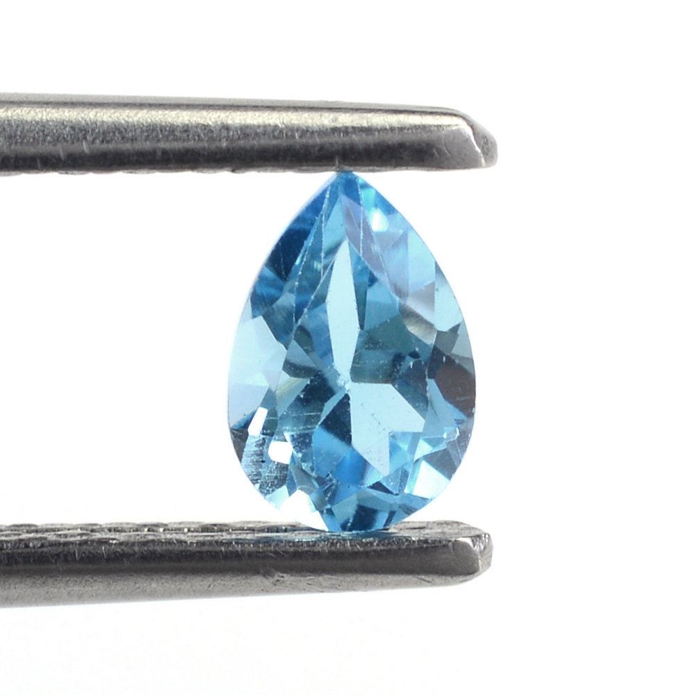 SWISS BLUE TOPAZ CUT PEAR 6X4MM 0.53 Cts.