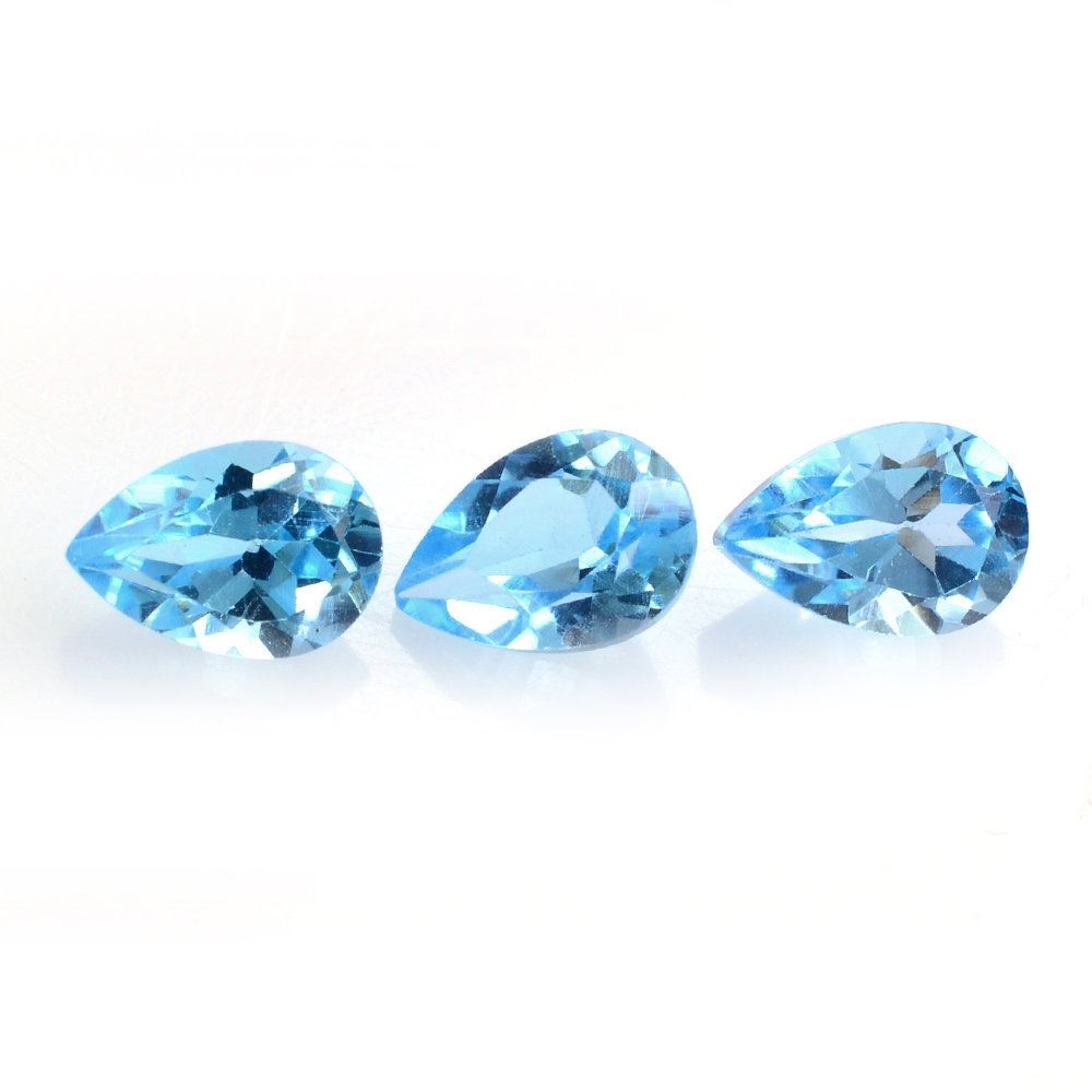 SWISS BLUE TOPAZ CUT PEAR 6X4MM 0.53 Cts.