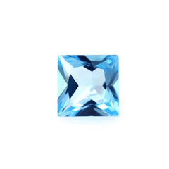 SWISS BLUE TOPAZ PRINCESS CUT SQUARE 4MM 0.45 Cts.