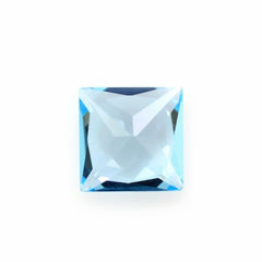 SWISS BLUE TOPAZ PRINCESS CUT SQUARE 4MM 0.45 Cts.