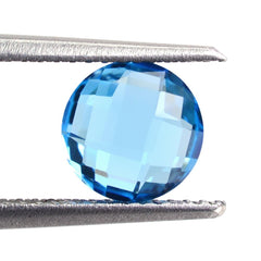 SWISS BLUE TOPAZ BRIOLETTE ROUND 7MM 1.58 Cts.