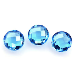 SWISS BLUE TOPAZ BRIOLETTE ROUND 7MM 1.58 Cts.