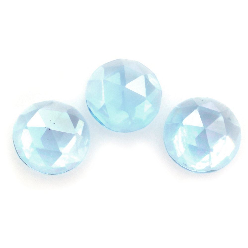SWISS BLUE TOPAZ ROSE CUT ROUND CAB 4MM 0.25 Cts.