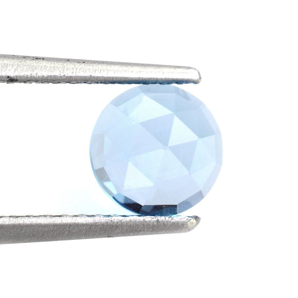 SWISS BLUE TOPAZ ROSE CUT ROUND CAB 6MM 1.00 Cts.