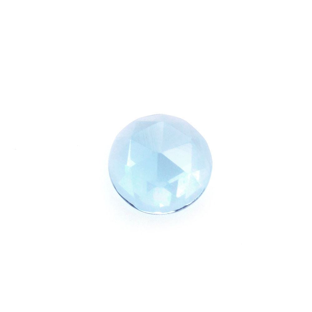 SWISS BLUE TOPAZ ROSE CUT ROUND CAB 3MM (BLUE/CLEAN) 0.11 Cts.