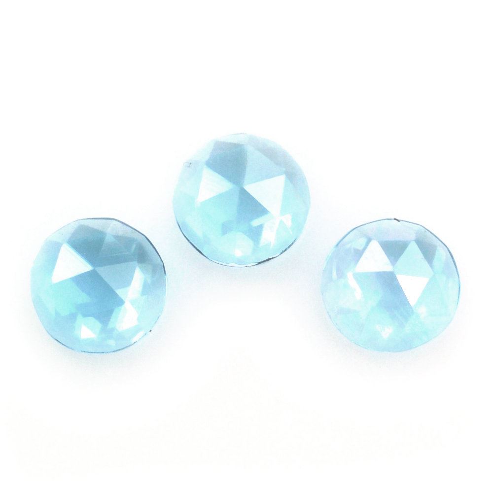 SWISS BLUE TOPAZ ROSE CUT ROUND CAB 3MM (BLUE/CLEAN) 0.11 Cts.