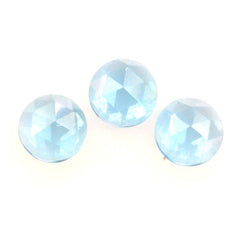 SWISS BLUE TOPAZ ROSE CUT ROUND CAB 3MM 0.13 Cts.
