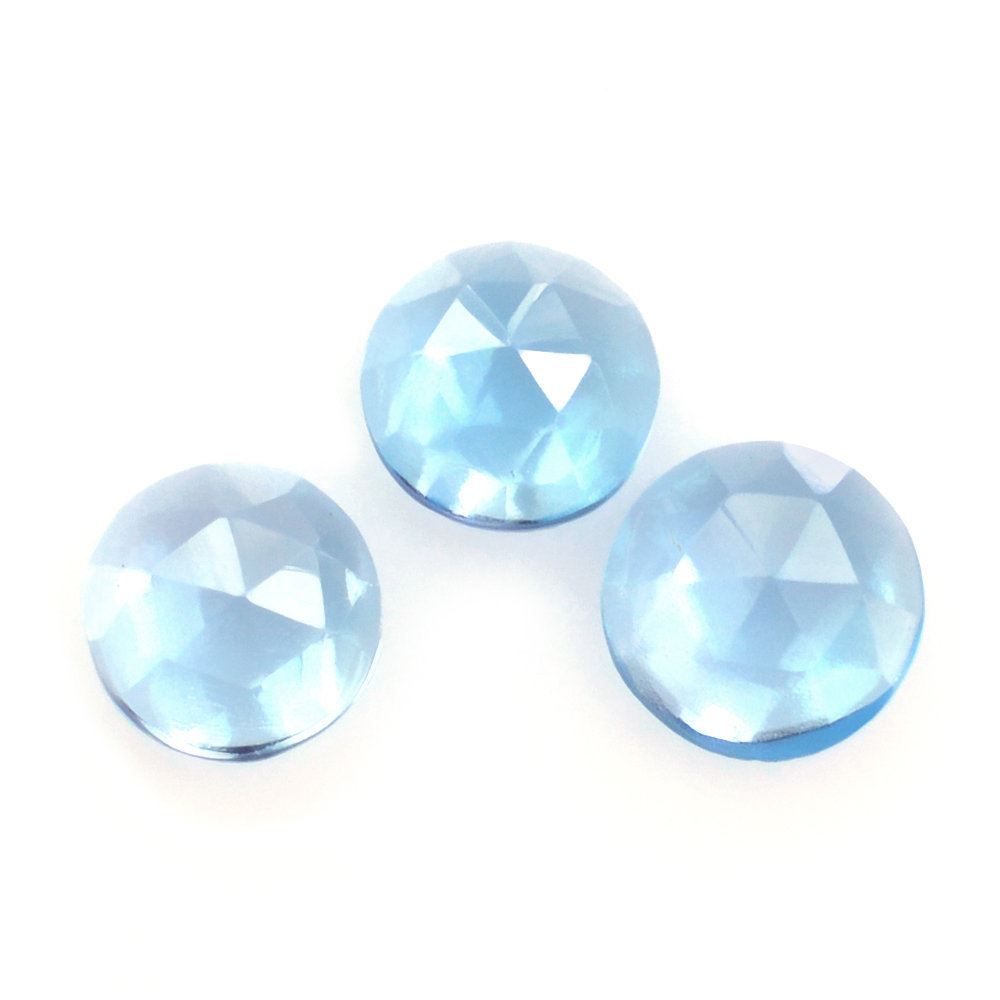 SWISS BLUE TOPAZ ROSE CUT ROUND 4MM 0.27 Cts.