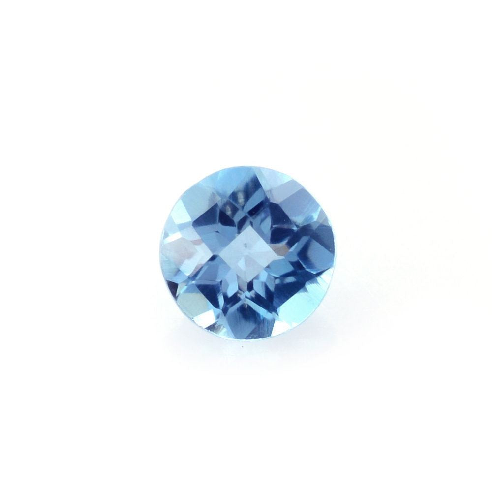SWISS BLUE TOPAZ CHECKER CUT ROUND 3.50MM 0.27 Cts.