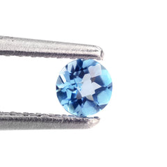 SWISS BLUE TOPAZ CHECKER CUT ROUND 3.50MM 0.27 Cts.