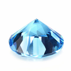 SWISS BLUE TOPAZ DIAMOND CUT ROUND 10MM 3.88 Cts.