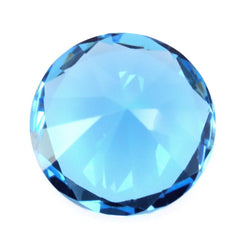 SWISS BLUE TOPAZ DIAMOND CUT ROUND 10MM 3.88 Cts.