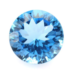 SWISS BLUE TOPAZ CONCAVE CUT ROUND (DES#45) 9MM 3.50 Cts.