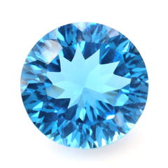 SWISS BLUE TOPAZ CONCAVE CUT ROUND (DES#45) 10MM 4.50 Cts.