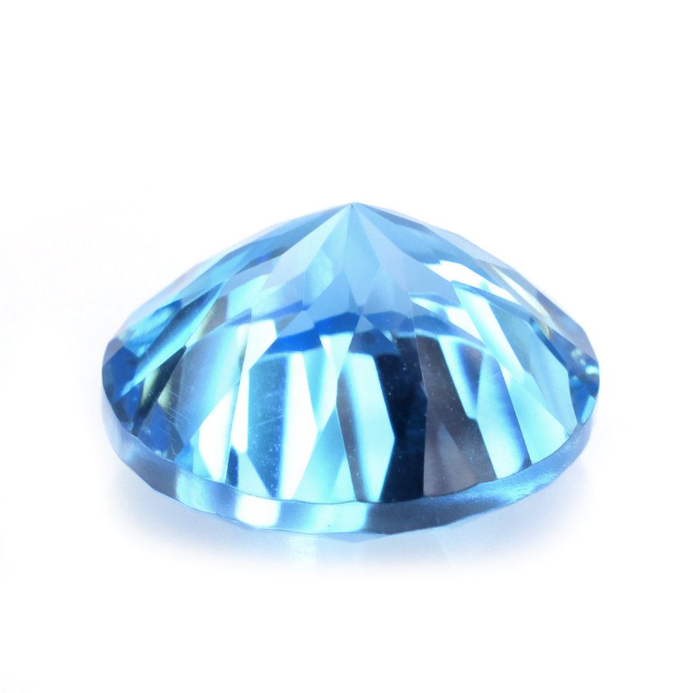SWISS BLUE TOPAZ CONCAVE CUT ROUND (DES#45) 10MM 4.50 Cts.